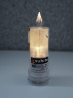 ŚWIECA AKRYLOWA / BROKATOWA SUBITO H180 – CIEPŁY BIAŁY